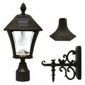 Gama Sonic Baytown Bulb Solar Lamp - Wall/Pier/3in Fitter Mounts - Black 106B033